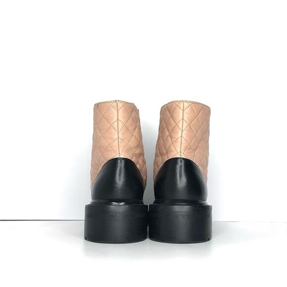 Chanel Quilted CC Logo Lambskin and Calfskin Cap Toe Combat Short Boots 36.5 - Picture 4 of 11
